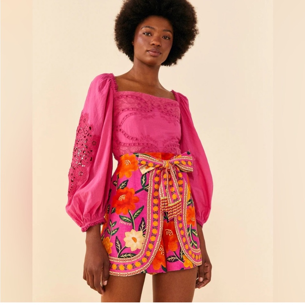 Farm Rio high waisted shorts